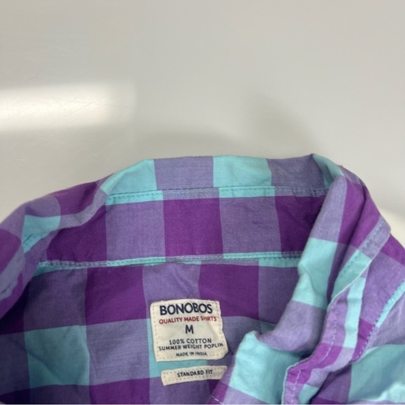 bonobos women’s cotton blue purple button down shirt M L14-32 - Picture 2 of 4